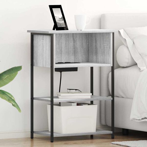 vidaXL Nočn&yacute; stol&iacute;k Siv&yacute; Sonoma 55 x 31 x 76 cm Kompozitn&eacute; drevo