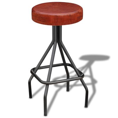 vidaXL Barová stolička, čierno hnedá, pravá koža