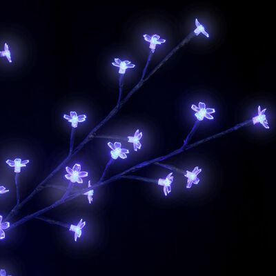 vidaXL Vianočný stromček 600 LED modré svetlo kvety čerešne 300 cm