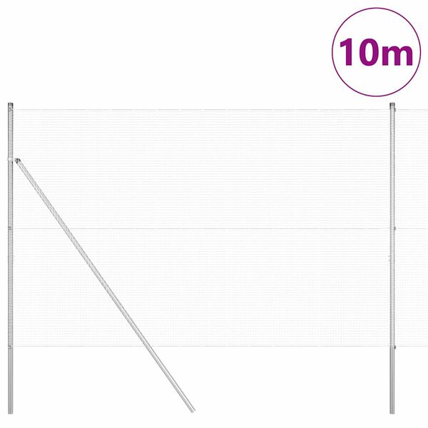 vidaXL Stĺp na plot. Strieborn&aacute; 10 x 1,5 m (16 x 16 mm sieťovina) Oceľ