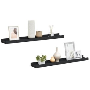 vidaXL Poličky na zar&aacute;movan&eacute; obr&aacute;zky 2 ks čierne 60x9x3 cm MDF