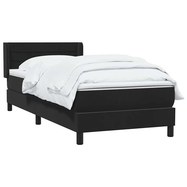 vidaXL Posteľn&yacute; r&aacute;m boxspring s matracom čierny 90x210 cm zamat