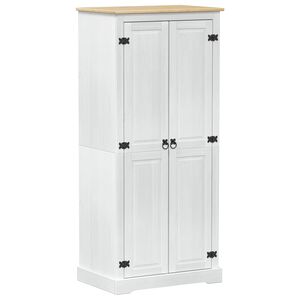 vidaXL &Scaron;atn&iacute;ky Biela 76 x 50 x 170 cm Mas&iacute;vne borovicov&eacute; drevo