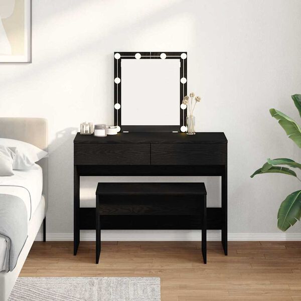 vidaXL Dressing stolička Čierny dub 70 x 35 x 45 cm Kompozitné drevo