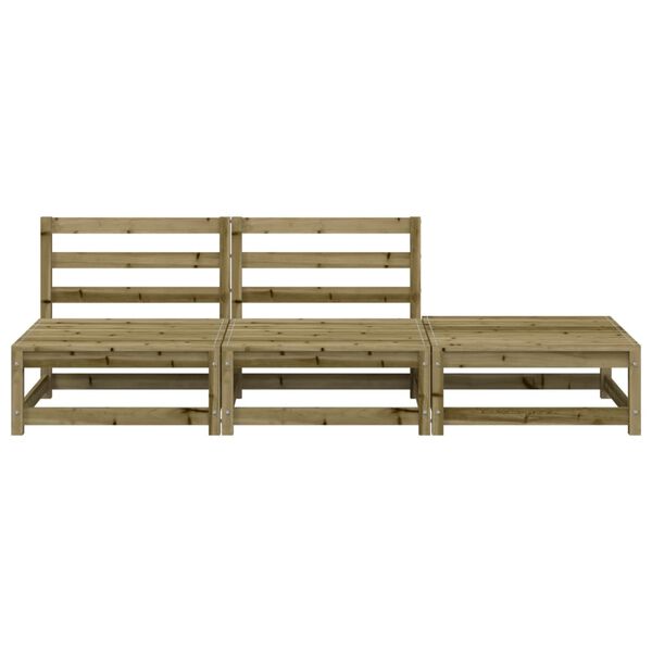 vidaXL Záhradná pohovka bez podrúčok s podnožkou impregnovaná borovica
