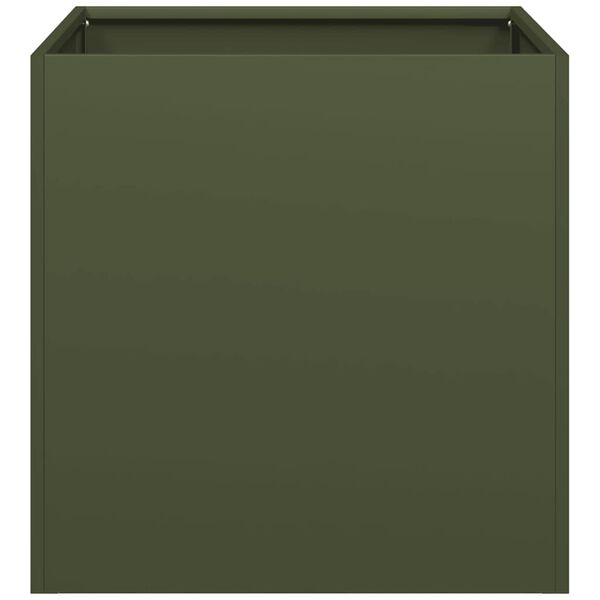 VidaXL kvetináč Olive Green 40x40x40 cm Oceľ valcovaná za studena