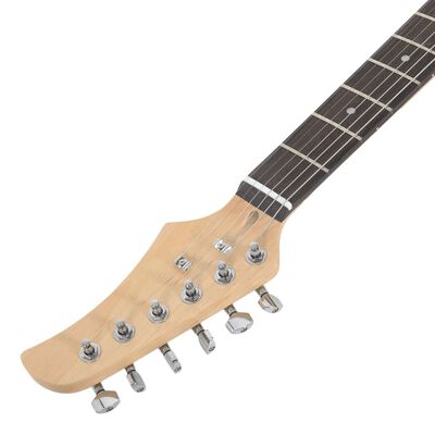vidaXL Elektrická gitara pre začiatočníka s taškou hnedo-biela 4/4 39"