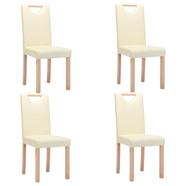 vidaXL Jed&aacute;lensk&eacute; stoličky 4 ks kr&eacute;mov&eacute; umel&aacute; koža