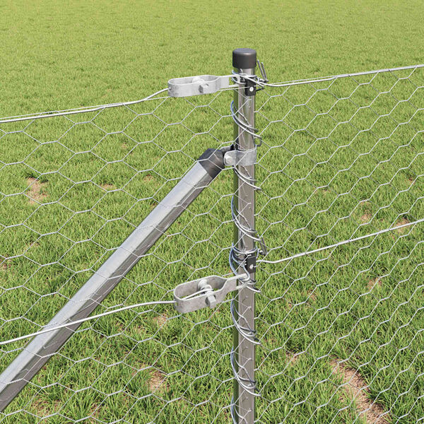 vidaXL Stĺp na plot. Strieborn&aacute; 10 x 0,6 m (36 mm sieť) Oceľ