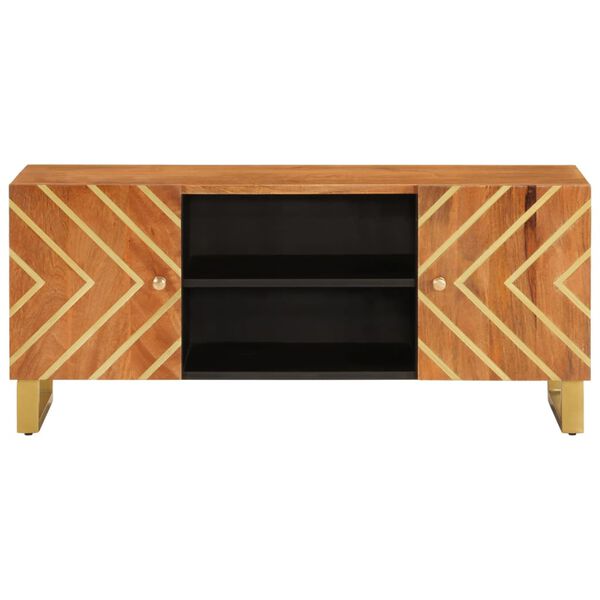 vidaXL TV skrinka hnedo-čierna 105x33,5x46 cm mas&iacute;vne mango
