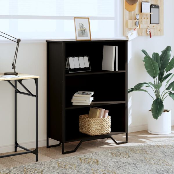 vidaXL Knižnica čierna 80x31x106 cm kompozitné drevo