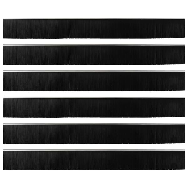 vidaXL Samolepiace tesnenia dver&iacute; s kefou 6 pcs Strieborn&aacute; 100 cm