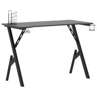 vidaXL Herný stôl s nohami v tvare Y čierny 110x60x75 cm