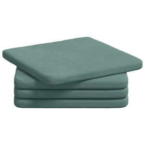 vidaXL Vank&uacute;&scaron;e na sedenie 4 ks Zamat Morsk&aacute; zelen&aacute; 40 x 40 x 3 cm