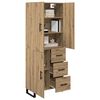 vidaXL Highboard so z&aacute;suvkou 2 pcs Remeseln&yacute; dub 69,5 x 34 x 180 cm