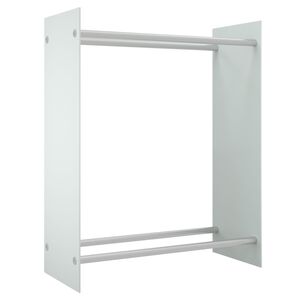 vidaXL Stojan na palivov&eacute; drevo biely 80x35x100 cm tvrden&eacute; sklo