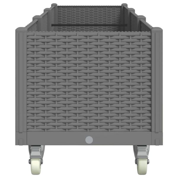 vidaXL Z&aacute;hradn&yacute; kvetin&aacute;č s kolieskami bledosiv&yacute; 240x50x54 cm PP