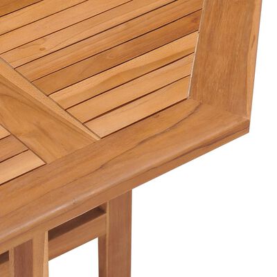 vidaXL Skladací záhradný jedálenský stôl 90x90x75 cm tíkový masív