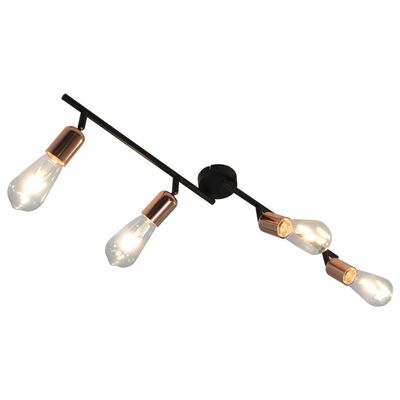 vidaXL 4-cestné stropné svietidlo s vláknovými žiarovkami 2 W čierne a medené 60 cm E27