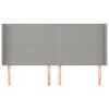 vidaXL Čelo postele so záhybmi bledosivé 163x16x118/128 cm látka