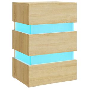vidaXL Nočn&yacute; stol&iacute;k s LED, dub sonoma 45x35x67 cm, kompozitn&eacute; drevo