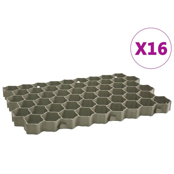 vidaXL Zatr&aacute;vňovacie mriežky 16 ks zelen&eacute; 60x40x3 cm plast
