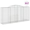 vidaXL Obl&uacute;kov&eacute; gabionov&eacute; ko&scaron;e 17 ks 300x50x140/160 cm pozink. železo