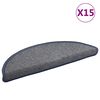vidaXL Schodov&eacute; rohože 15 ks 56x17x3 cm svetlosiv&eacute; a modr&eacute; polkruhov&eacute;