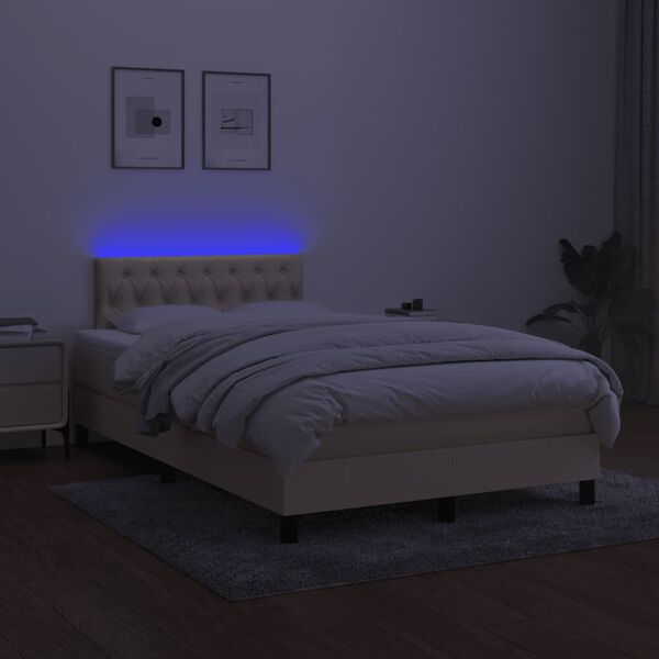 vidaXL Boxspring posteľ s matracom a LED kr&eacute;mov&aacute; 120x190 cm l&aacute;tka