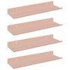 vidaXL Z&aacute;vesn&aacute; polica 4 ks Ružov&aacute; 30 x 9 x 2,5 cm Oceľ