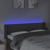 vidaXL Čelo postele s LED tmavosivé 147x16x78/88 cm látka