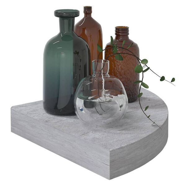 vidaXL N&aacute;stenn&aacute; rohov&aacute; polica bet&oacute;nov&aacute; siv&aacute; 25x25x3,8 cm MDF