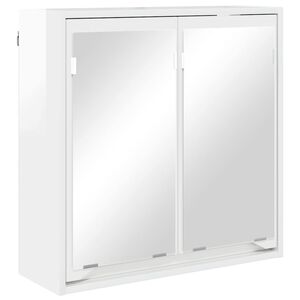 vidaXL K&uacute;peľňov&aacute; zrkadlov&aacute; skrinka Vysok&yacute; lesk bielej 60 x 20 x 60 cm
