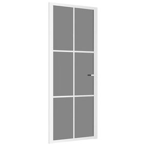 vidaXL Vn&uacute;torn&eacute; dvere 83x201,5 cm biele ESG sklo a hlin&iacute;k
