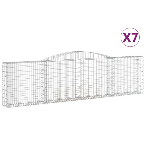 vidaXL Obl&uacute;kov&eacute; gabi&oacute;nov&eacute; ko&scaron;e 7ks 400x30x100/120cm pozinkovan&eacute; železo