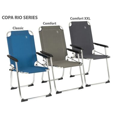 Bo-Camp Skladacia kempingová stolička Copa Rio Classic, sivá
