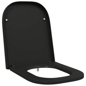 vidaXL WC sedadlo Čierna 47,5 x 35 x 3,6 cm Duroplast