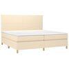 vidaXL Boxspring posteľ s matracom kr&eacute;mov&aacute; 200x200 cm l&aacute;tka