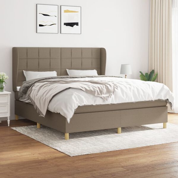 vidaXL Posteľn&yacute; r&aacute;m boxspring s matracom sivohned 160x200 cm l&aacute;tka