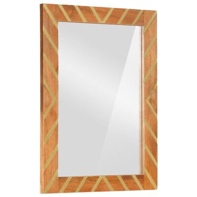 vidaXL Zrkadlo do kúpeľne 50x70x3 cm masívne mangovníkové drevo a sklo