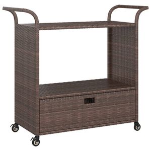 vidaXL Barov&yacute; voz&iacute;k so z&aacute;suvkou hned&yacute; 100x45x97 cm polyratan