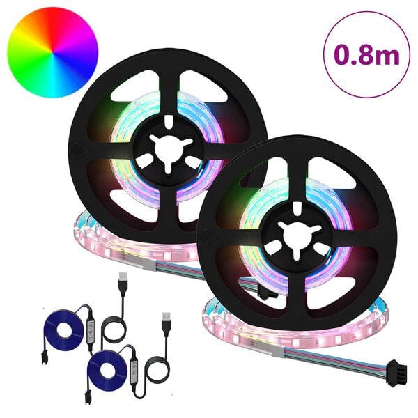 vidaXL LED p&aacute;s 4 pcs Čierna a priehľadn&aacute; 40 x 0,8 x 0,3 cm Meď a plast