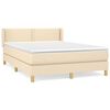 vidaXL Boxspring posteľ s matracom kr&eacute;mov&yacute; 140x190 cm l&aacute;tka