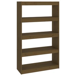 vidaXL Knižnica/deliaca stena medov&aacute; 80x30x135,5 cm mas&iacute;vna borovica