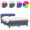 vidaXL Posteľn&yacute; r&aacute;m boxspring s matracom a LED tmavosiv&yacute; 160x210 cm zamat