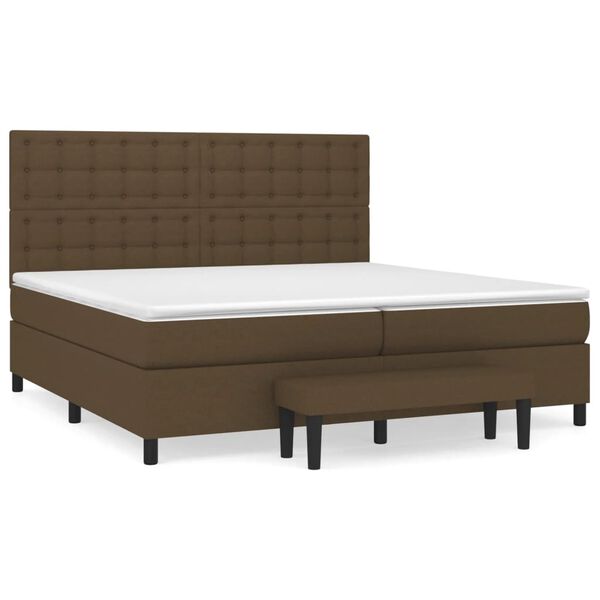 vidaXL Boxspring posteľ s matracom tmavohned&aacute; 200x200 cm l&aacute;tka