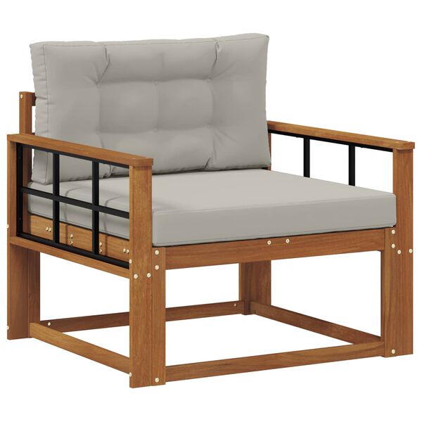 vidaXL Z&aacute;hradn&aacute; stredn&aacute; sedačka Pevn&eacute; ak&aacute;ciov&eacute; drevo Pr&iacute;rodn&aacute;