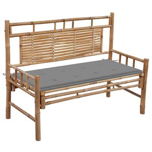 vidaXL Z&aacute;hradn&aacute; lavička s podložkou 120 cm bambus