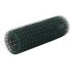 vidaXL Dr&ocirc;ten&eacute; pletivo, oceľ potiahnut&aacute; PVC 25x0,5 m, zelen&eacute;