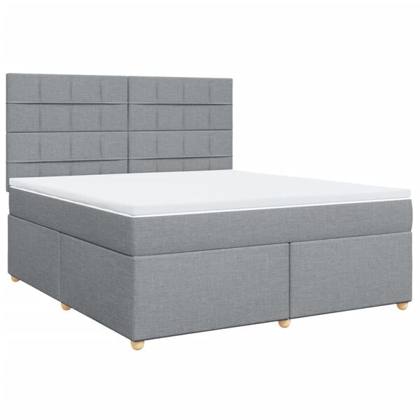 vidaXL Boxspring posteľ s matracom bledosiv&aacute; 180x200 cm l&aacute;tka